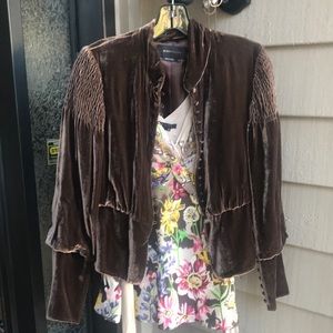 BCBGMAXAZERIA Brown welwet jacket size XS , BCBGMAXAZERIA silk bluze